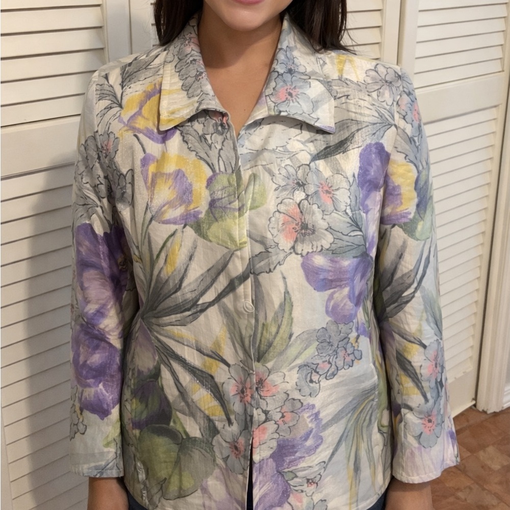 Alfred Dunner Pastel Floral Jacket